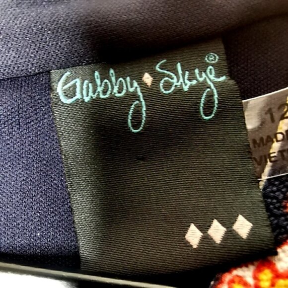 NWT Gabby Skye Women's 12 RN# 67473 Floral Zipper Dress Tribal Boho Blue Red - Picture 6 of 16